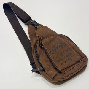 Brown Canvas Sling Bag